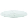Tablero de mesa diseño mármol vidrio templado blanco Ø60x0.8 cm 2