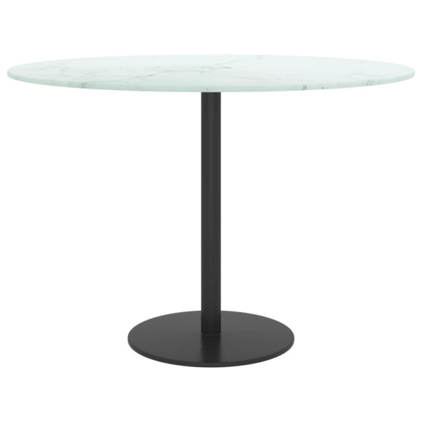 Tablero de mesa diseño mármol vidrio templado blanco Ø60x0.8 cm M 3