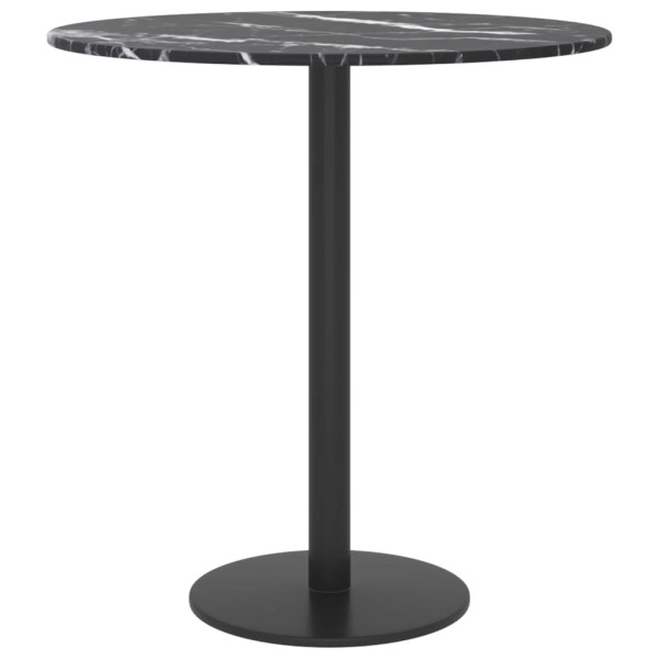 Tablero de mesa diseño mármol vidrio templado negro Ø40x0.8 cm M 3
