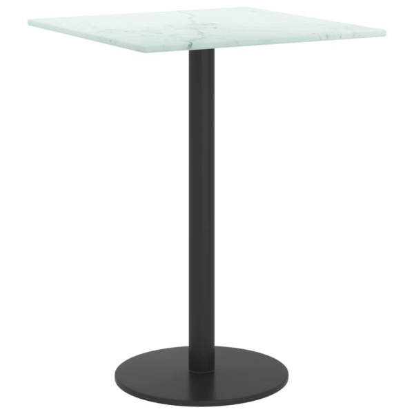 Tablero mesa diseño mármol vidrio templado blanco 30x30 cm 6 mm M 4