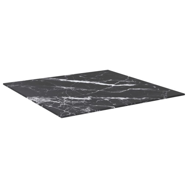 Tablero mesa diseño mármol vidrio templado negro 60x60 cm 6 mm M 2