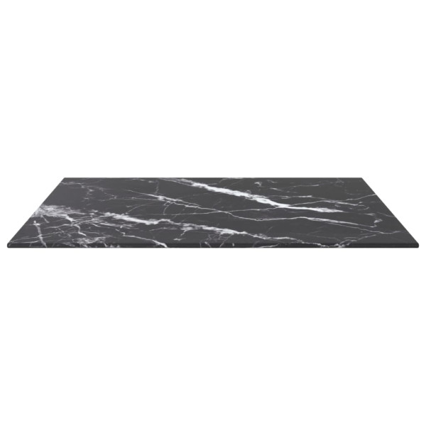Tablero mesa diseño mármol vidrio templado negro 60x60 cm 6 mm M 3