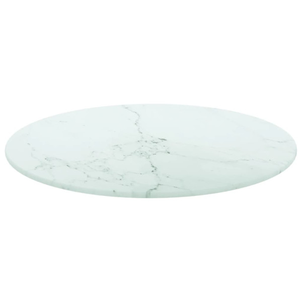 Tablero de mesa diseño mármol vidrio templado blanco Ø40x0.8 cm M 2