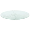 Tablero de mesa diseño mármol vidrio templado blanco Ø40x0.8 cm 2