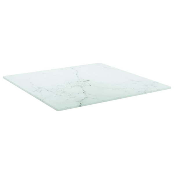 Tablero mesa diseño mármol vidrio templado blanco 40x40 cm 6 mm M 2