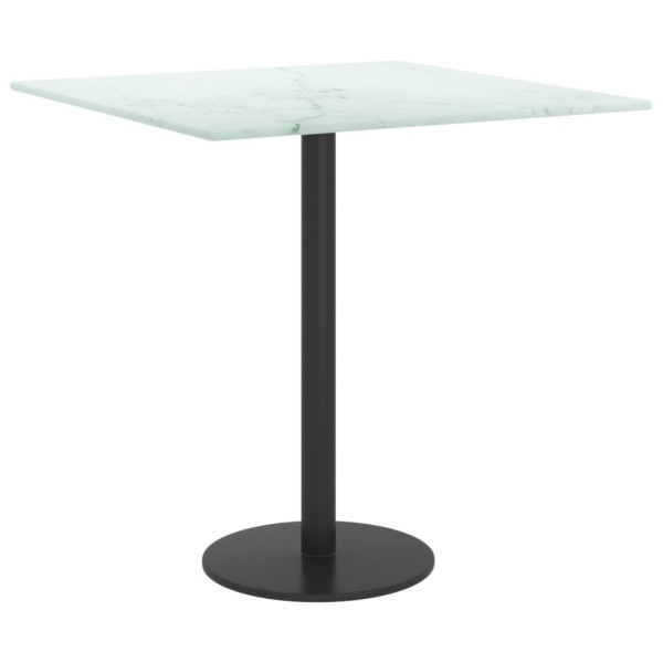 Tablero mesa diseño mármol vidrio templado blanco 40x40 cm 6 mm M 4