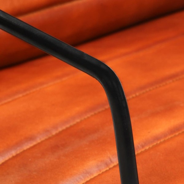 Sillón de cuero auténtico marrón canela M 2