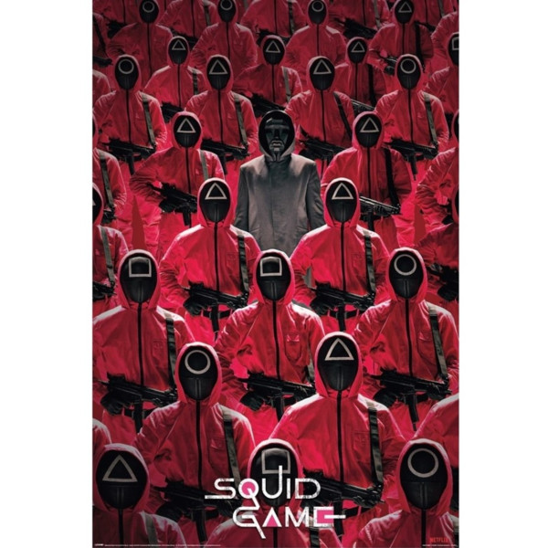 Poster el juego del calamar miembros de la organizacion & jefe D