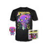 Pop & tee maravilha spiderman luz preta funko + T-shirt tamanho l 1