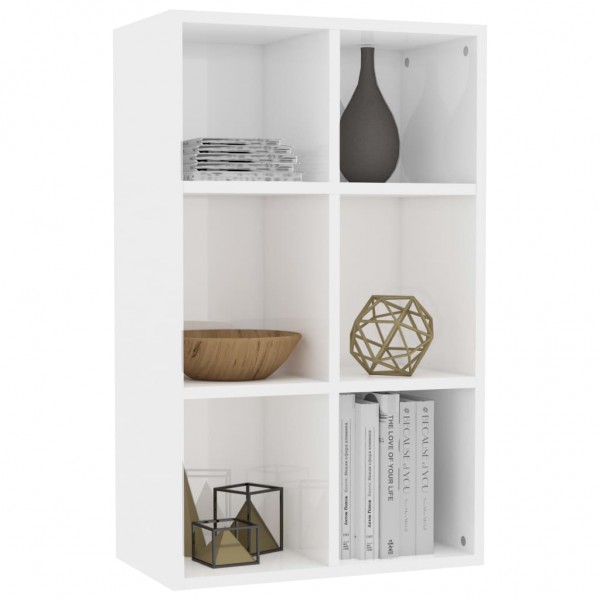 Estantería/Aparador contrachapada blanco brillo 66x30x97.8 cm M 3