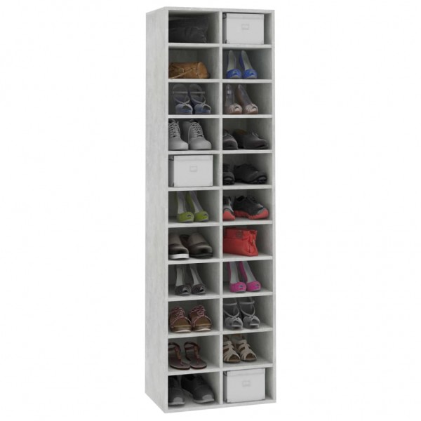 Mueble zapatero de contrachapada gris hormigón 80x35.5x180 cm M 3
