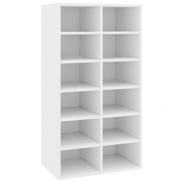 Mueble zapatero de madera contrachapada blanco 54x34x100.5 cm M 2