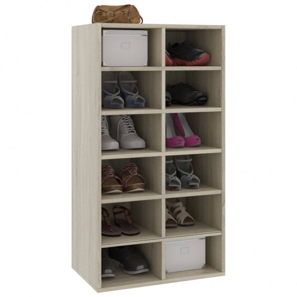 Mueble zapatero de madera contrachapada Sonoma 54x34x100.5 cm M 3