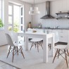 Mesa de jantar 120x60x76 cm derivados de madeira branco 3