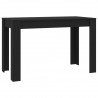 Mesa de comedor de madera contrachapada negro 120x60x76 cm 2