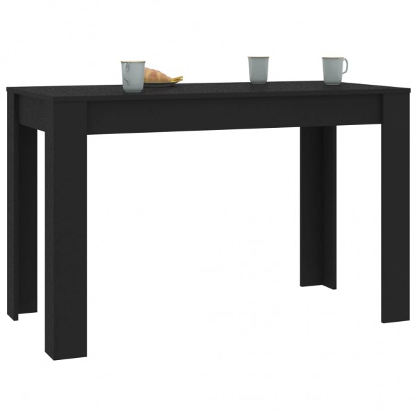 Mesa de comedor de madera contrachapada negro 120x60x76 cm M 3