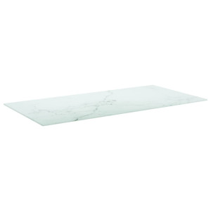 Tablero mesa diseño mármol vidrio templado blanco 100x50 cm 6mm H