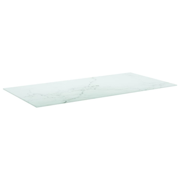Tablero mesa diseño mármol vidrio templado blanco 100x50 cm 6mm M 2