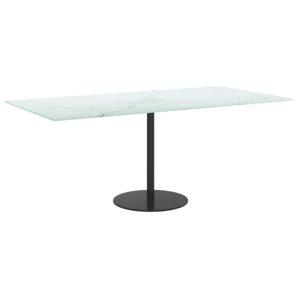Tablero mesa diseño mármol vidrio templado blanco 100x50 cm 6mm M 5