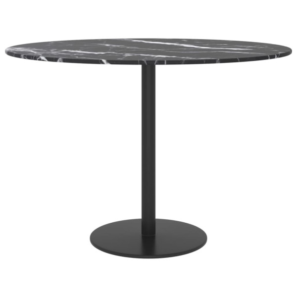 Tablero de mesa diseño mármol vidrio templado negro Ø60x0.8 cm M 3