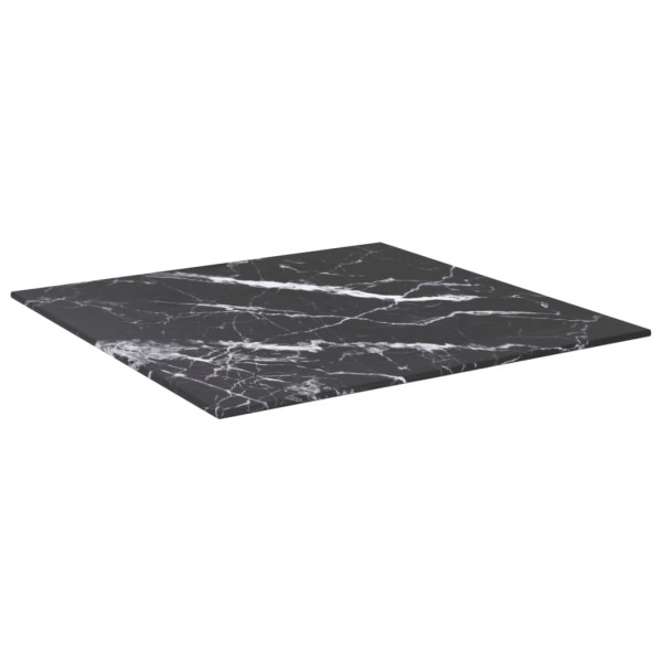 Tablero mesa diseño mármol vidrio templado negro 50x50 cm 6 mm M 2