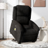 Sillón de masaje reclinable elevable terciopelo negro 1