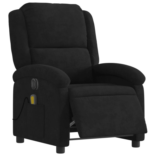 Sillón reclinable de masaje eléctrico terciopelo negro M 3