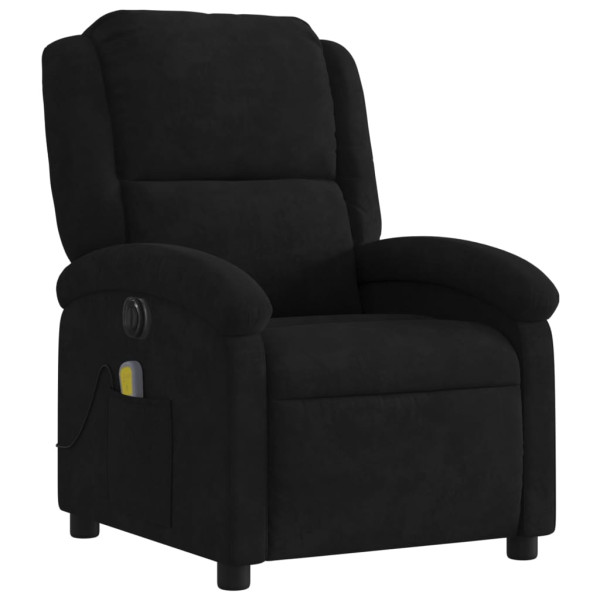 Sillón reclinable de masaje eléctrico terciopelo negro M 4