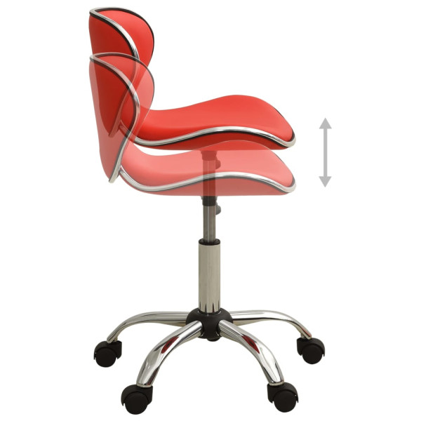 Silla de oficina de cuero sintético rojo M 4