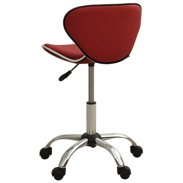 Silla de oficina de cuero sintético rojo vino tinto M 3