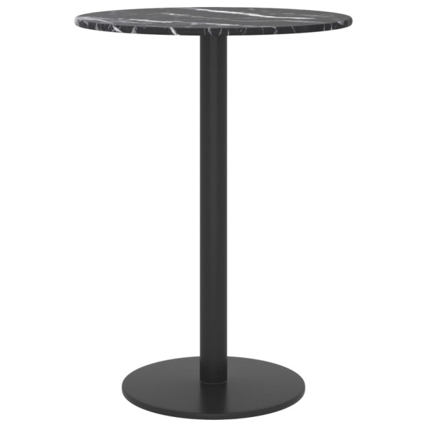 Tablero de mesa diseño mármol vidrio templado negro Ø30x0.8 cm M 3