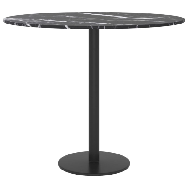 Tablero de mesa diseño mármol vidrio templado negro Ø50x0.8 cm M 3