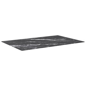 Tablero mesa diseño mármol vidrio templado negro 100x62 cm 8 mm H