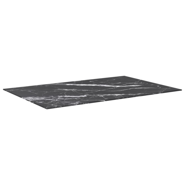 Tablero mesa diseño mármol vidrio templado negro 100x62 cm 8 mm M 2