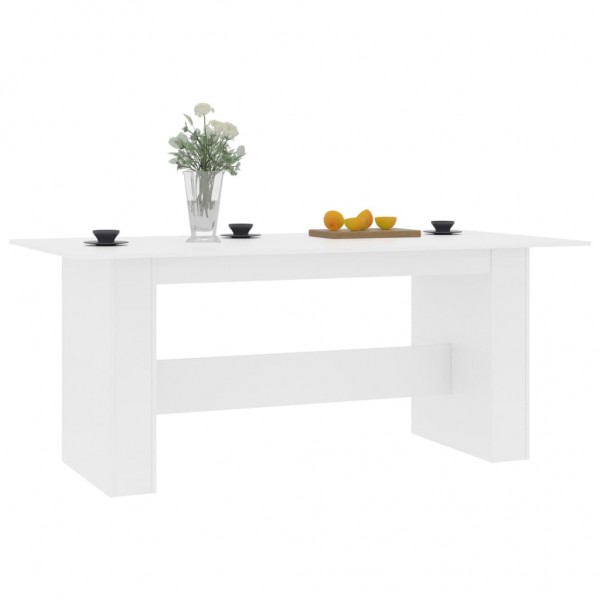 Mesa de comedor de aglomerado blanco 180x90x76 cm D