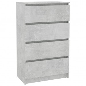 Aparador de madera contrachapada gris hormigón 60x35x98.5 cm H