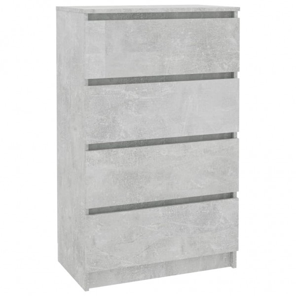 Aparador de madera contrachapada gris hormigón 60x35x98.5 cm M 2