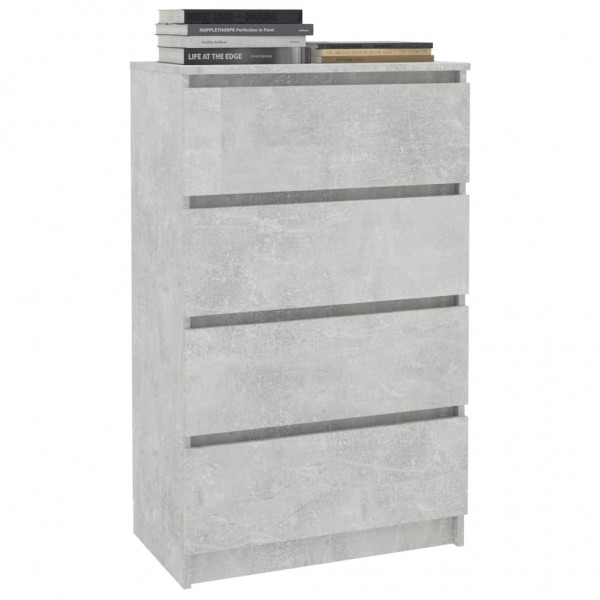 Aparador de madera contrachapada gris hormigón 60x35x98.5 cm M 3