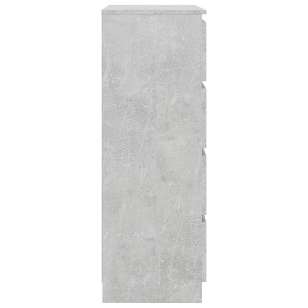 Aparador de madera contrachapada gris hormigón 60x35x98.5 cm M 5