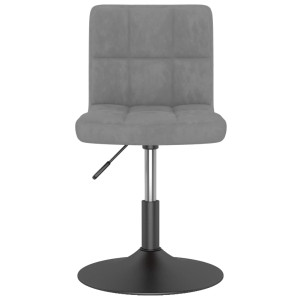 Silla de comedor giratoria de terciopelo gris claro H