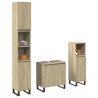 Set de muebles de baño 3 pzas madera contrachapada roble Sonoma 1