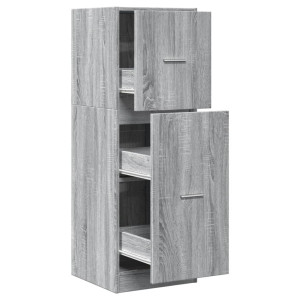 Armario botiquín madera ingeniería gris Sonoma 40x41x118 cm H