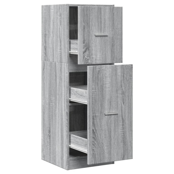 Armario botiquín madera ingeniería gris Sonoma 40x41x118 cm M 2