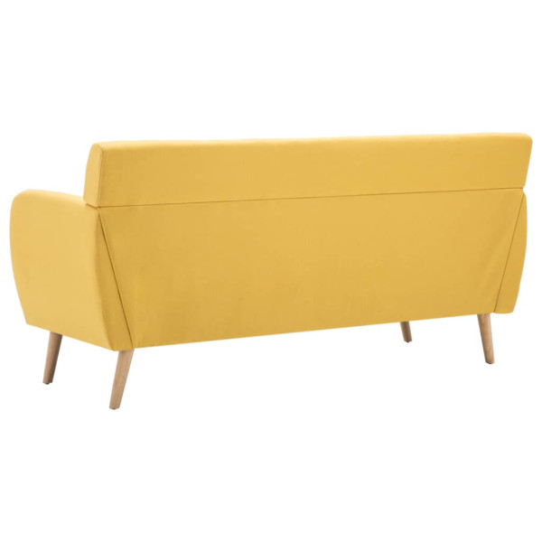Sofá de 3 plazas tapizado de tela amarillo 172x70x82 cm M 5