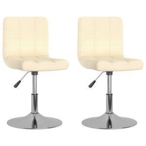 Cadeiras de jantar giratórias 2 pcs tecido cor creme H