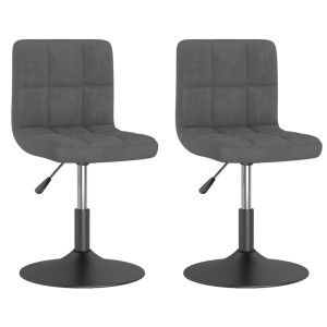 Sillas de comedor giratorias 2 unidades terciopelo gris oscuro H