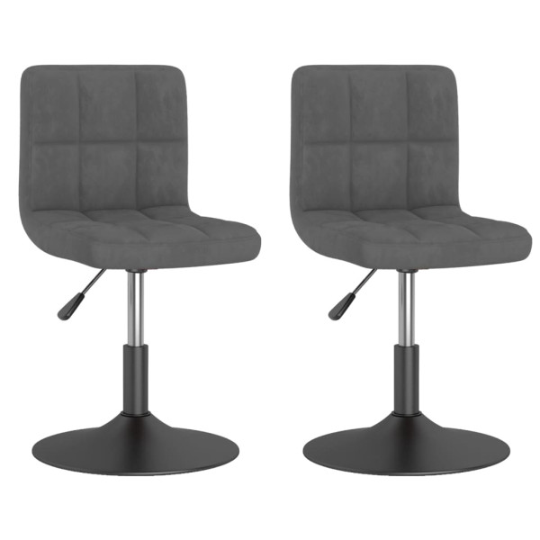 Sillas de comedor giratorias 2 unidades terciopelo gris oscuro M 2