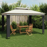 VidaXL Gazebo com telhado duplo 3.94x2.96 m aço creme 1