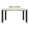 VidaXL Gazebo com telhado duplo 3.94x2.96 m aço creme 3