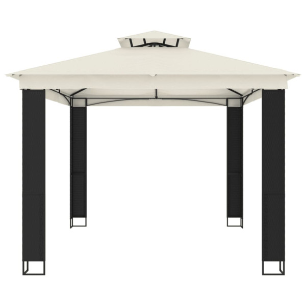 VidaXL Gazebo com telhado duplo 3.94x2.96 m aço creme M 4